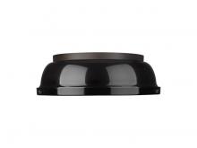 Golden 3602-14 RBZ-BLK - Duncan 14" Flush Mount in Rubbed Bronze with Matte Black