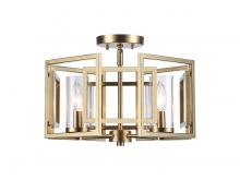 Golden 6068-FM BCB - Marco 4-Light Flush Mount in Brushed Champagne Bronze with Clear Glass