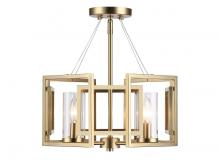 Golden 6068-SF BCB - Marco 4-Light Semi-Flush in Brushed Champagne Bronze with Clear Glass