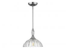 Golden 6952-M CH-CLR - Audra 1-Light Pendant in Pewter with Clear Glass