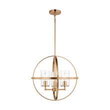  3124673-848 - Alturas indoor dimmable 3-light single tier chandelier in satin brass with spherical steel frame and