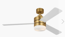 Generation Lighting 3ERAR52BBSD - Era 52 LED Ceiling Fan in Burnished Brass with Matte White Blades and Light Kit
