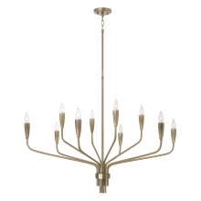 Capital 460401ANB - 41" W x 30.5" H 10-Light Chandelier in Antiqued Brass with Botanical Arm Silhouette