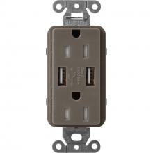 Lutron Electronics SCR-15-UBTR-TF - SATIN 15A USB REC TF