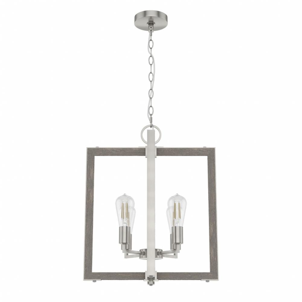 Hunter Woodburn Brushed Nickel 4 Light Pendant Ceiling Light Fixture