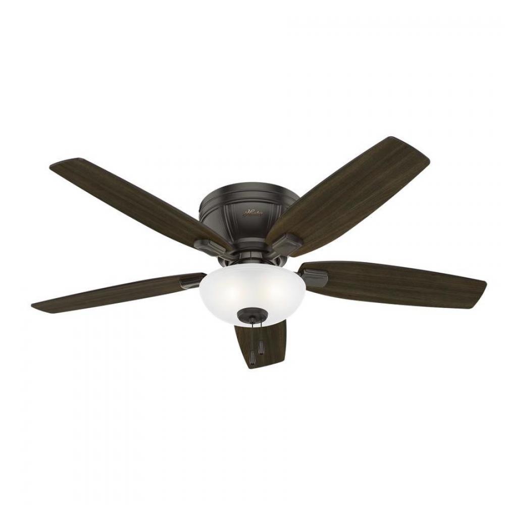 Hunter 52 inch Kenbridge Noble Bronze Low Profile Ceiling Fan with LED Light Kit and Pull Chain