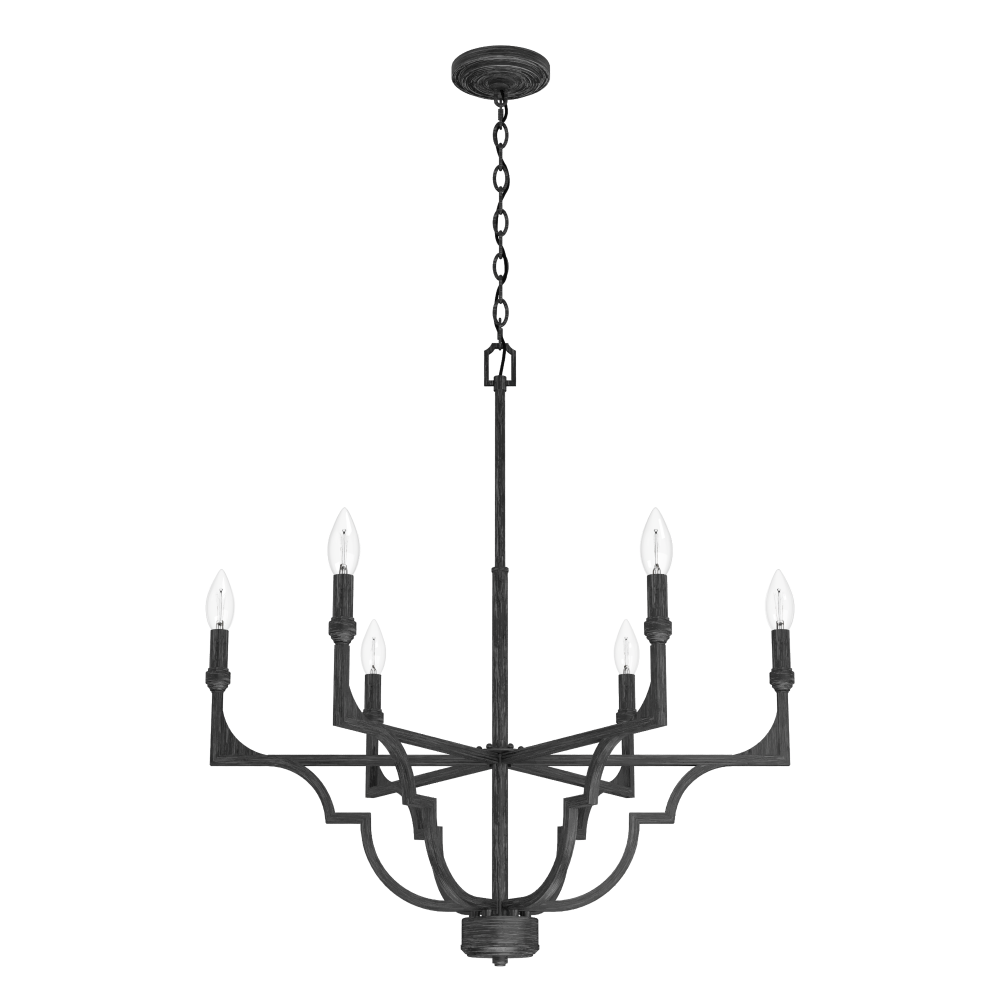 Highland Hill 6 Light Chand Rustic Iron