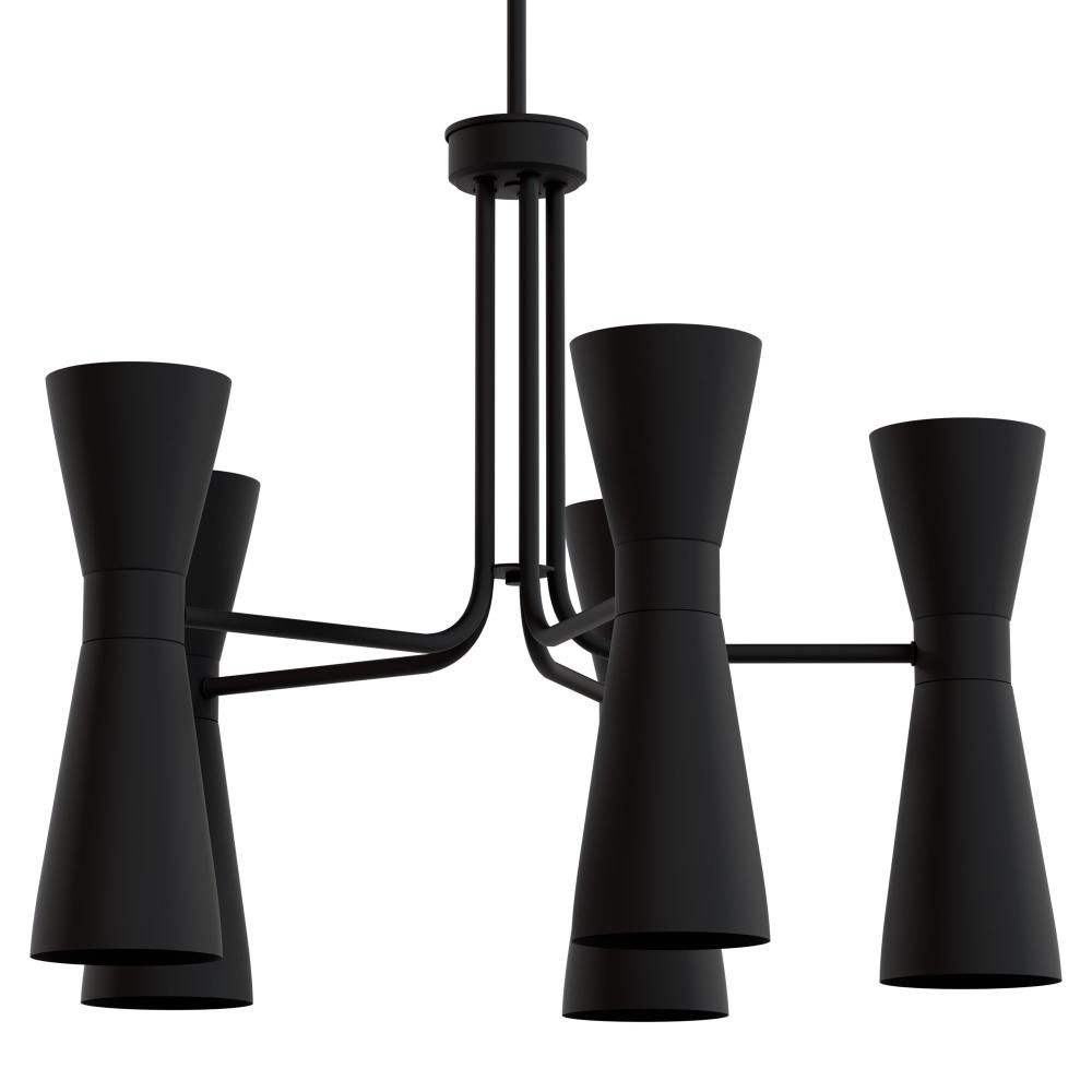 Hunter Zola Matte Black 10 Light Medium Chandelier Ceiling Light Fixture