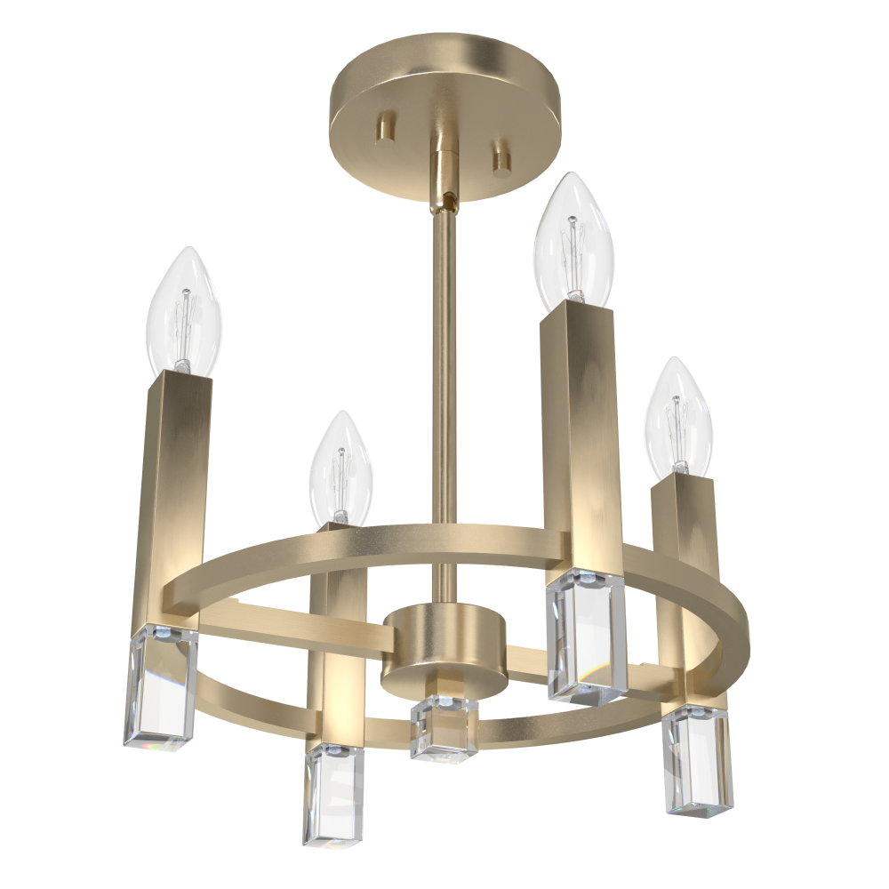 Hunter Sunjai Alturas Gold 4 Light Flush Mount Ceiling Light Fixture