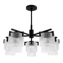 Hunter 13137 - Hunter Ontario Matte Black with Clear Glass 5 Light Chandelier Ceiling Light Fixture