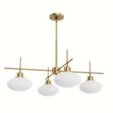 Hunter 13190 - Hunter Getty Luxe Gold with Cased White Glass 4 Light Chandelier Ceiling Light Fixture