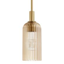 Hunter 13236 - Hunter Beverly Glen Luxe Gold with Amber Glass 1 Light Pendant Ceiling Light Fixture