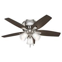 Hunter 51079 - Hunter 42 inch Newsome Brushed Nickel Low Profile Ceiling Fan with LED Light Kit and Pull Chain