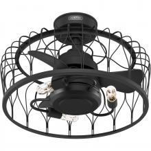 Hunter 52969 - Hunter 20 inch Rotonda Matte Black Ceiling Fan with LED Light Kit and Handheld Remote