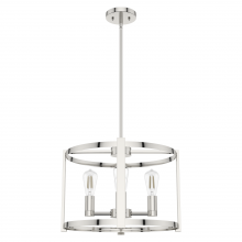 Hunter 19957 - Hunter Astwood Polished Nickel 4 Light Small Chandelier Ceiling Light Fixture