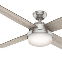 Hunter 50284 - Hunter 52 inch Dempsey Brushed Nickel Ceiling Fan with LED Light Kit and Handheld Remote