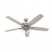 Hunter 52348 - Hunter 60 inch Dondra ENERGY STAR® Brushed Nickel Ceiling Fan with LED Light Kit and Pull Chain