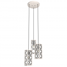 Hunter 19996 - Hunter Gablecrest Distressed White and Painted Concrete 3 Light Pendant Cluster Ceiling Light Fixtur