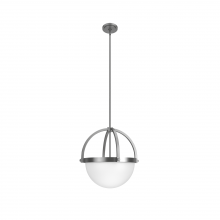 Hunter 19235 - Hunter Wedgefield Brushed Nickel with Frosted Cased White Glass 3 LT Pendant Ceiling LT Fixture