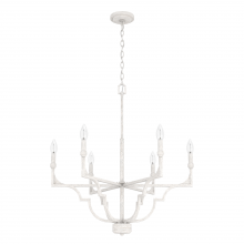 Hunter 19288 - Highland Hill 6 Light Chand Dist White