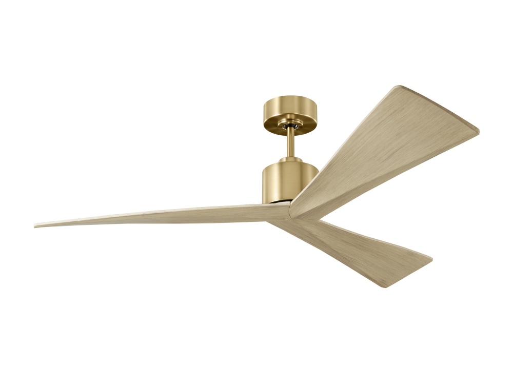 Adler 52 Ceiling Fan in Burnished Brass with Washed White Oak Blades