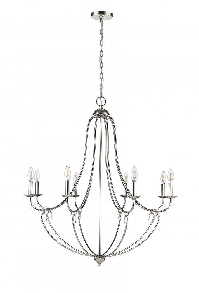 Eisley 8-Light Chandelier Ceiling Light Polished Nickel