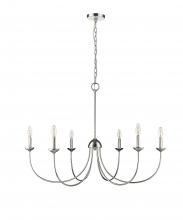 Millennium 12406-PN - Huxley 6-Light Chandelier Ceiling Light Polished Nickel