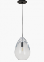 Visual Comfort & Co. Modern Collection SLPD279CB-L - Sean Lavin Alina 1-LT dimmable medium accent pendant with nightshade black finish and glass shade