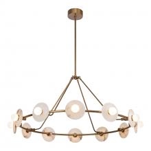 Alora Lighting CH346046VBAR-UNV - Dahlia 46-in Vintage Brass/Alabaster LED Chandeliers