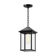 Alora Lighting EP552009BKCL - Larchmont 7-in Clear Glass/Textured Black 1 Light Exterior Pendant