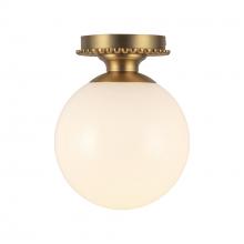 Alora Lighting SF430108BGGO - Otis 8-in Brushed Gold/Glossy Opal Glass Socket Semi-Flush Mount