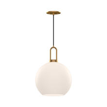 Alora Lighting PD601710AGOP - Soji 10-in Aged Gold/Opal Matte Glass 1 Light Pendant