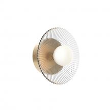 Alora Lighting WV417510BGCR-UNV - Hera 9-in Brushed Gold/Clear Ribbed Glass LED Wall/Vanity