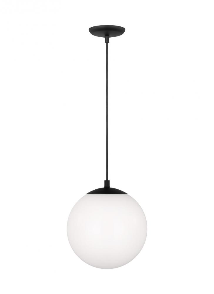 Medium One Light Pendant with White Glass