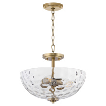 Quorum 2800-15-280 - ADAMS 15" CLEAR/HAMMERED DUAL MOUNT - AGED BRASS