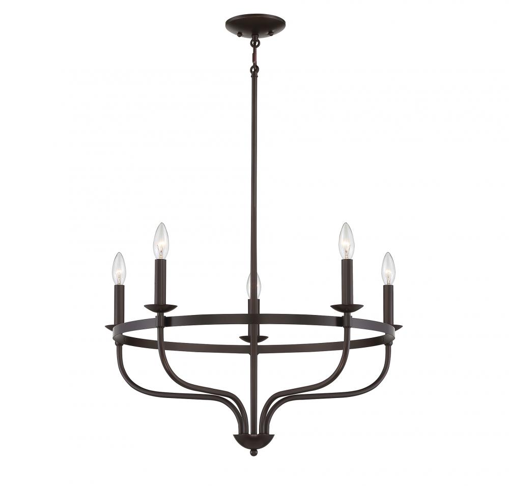 5-Light Chandelier in Oil Rubbed Bronze