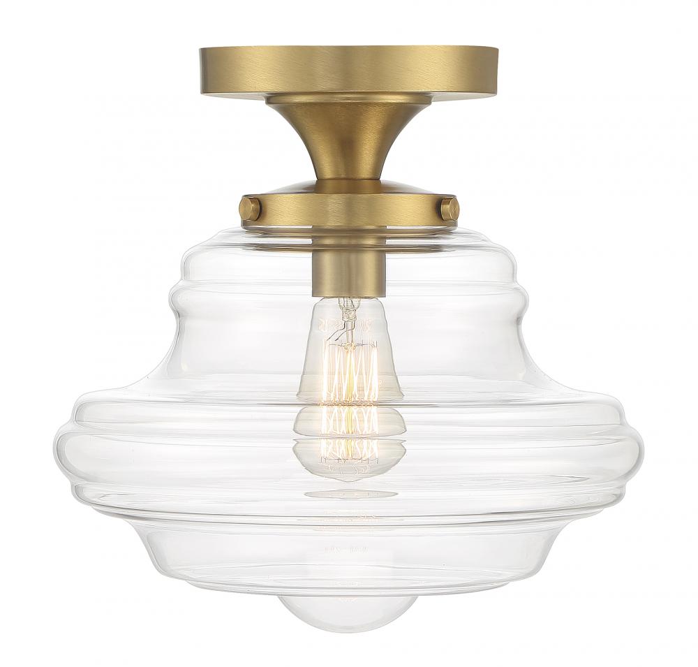 1-Light Ceiling Light in Natural Brass