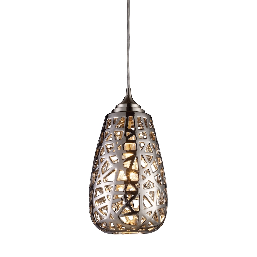 Nestor 1-Light Mini Pendant in Chrome with Chrome-plated Ceramic Shade