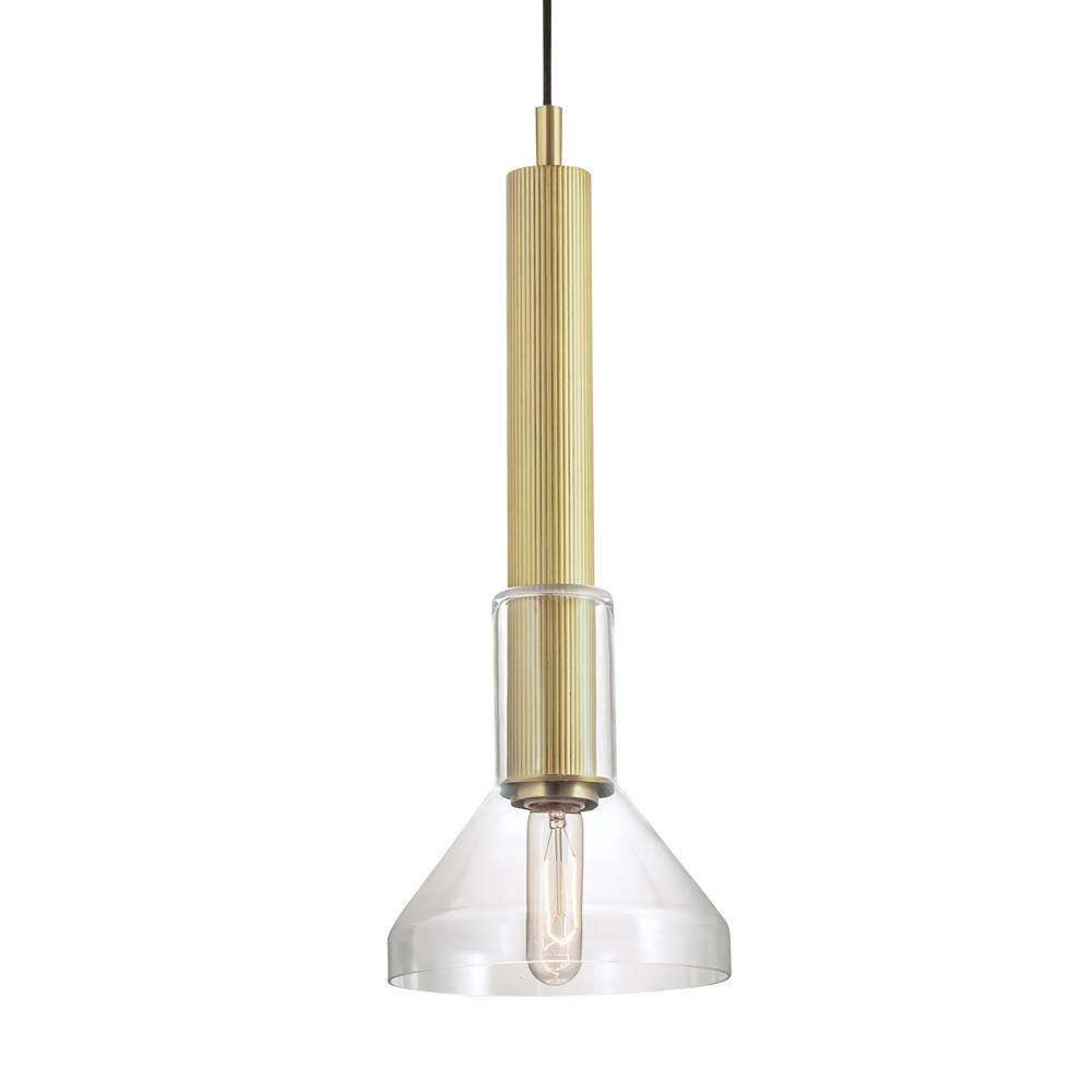 Funnel 7.63'' Wide 1-Light Pendant- Satin Brass