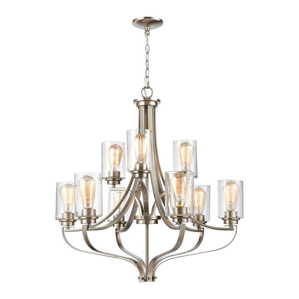 Thomas - Market Square 29'' Wide 9-Light Chandelier - Brushed Nickel